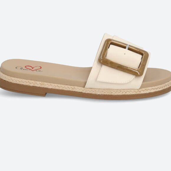 Mia MHA2861 Ozilia SES Bursue size 8 cream slides NWT - Picture 2 of 5